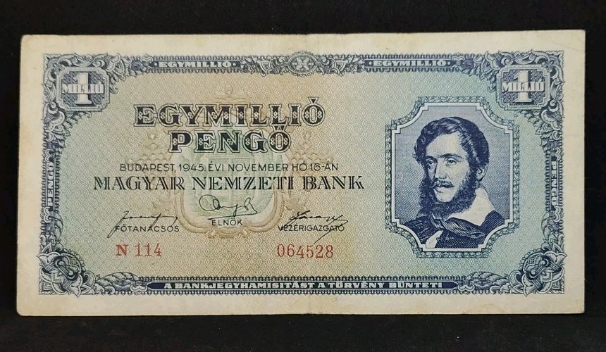 1945 Hungary One Million MilPengo N114064528