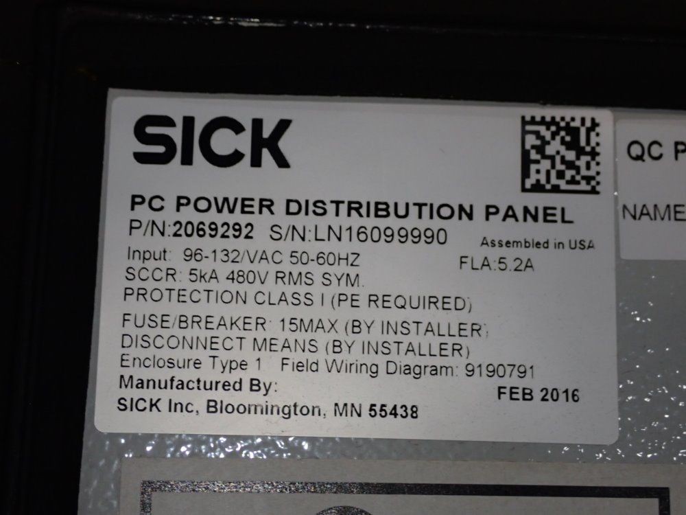 SICK PC POWER DISTRIBUTION PANEL 2069292