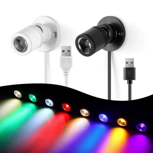 USB Powered Mini Spotlights for Displays 2-Pack – 5V Small LED 2PACK Warm Light