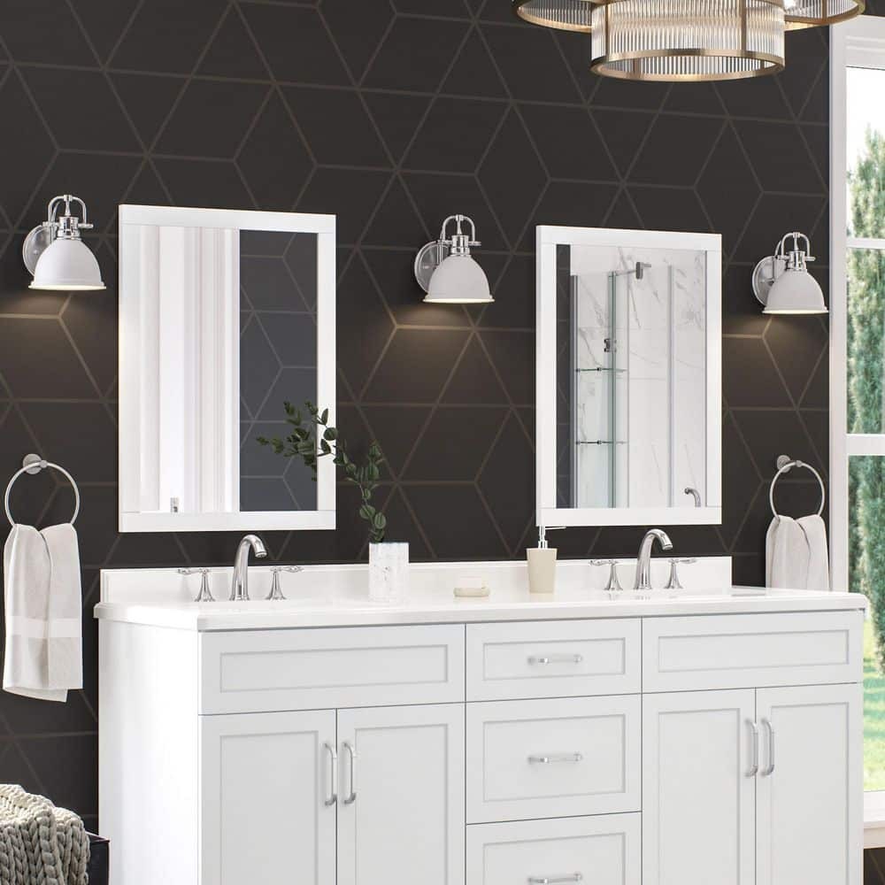 HDC Lincoln 22" W x 30" H Rectangular Framed Wall Mount Bathroom Vanity Mirror