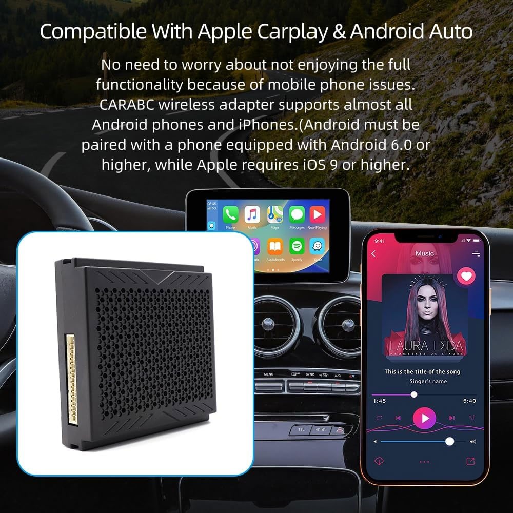 Wireless Apple CarPlay Android Auto For Mercedes Benz NTG 4.5 Module
