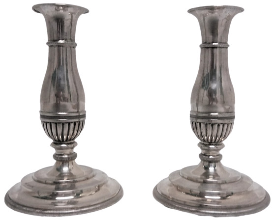 Pair of Continental Silver Candlesticks by Gerike