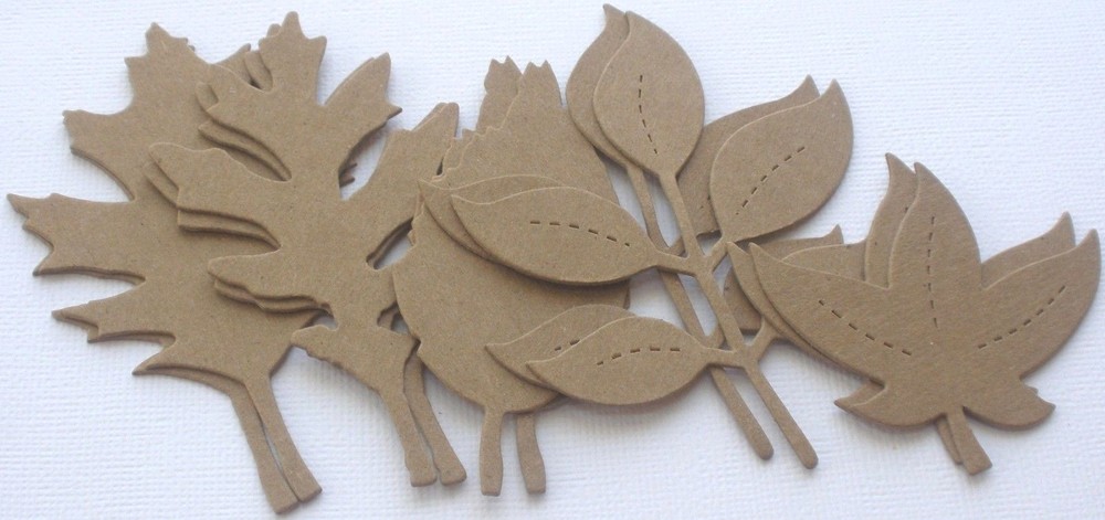 {10} ASSORTED FALL LEAVES - Autumn Leaf Foilage  -  Bare Chipboard Die Cut
