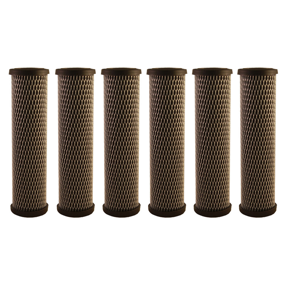 10 x 2.5 Inch 5 Micron Carbon-Impregnated Fabric Water Filter 6 Pack
