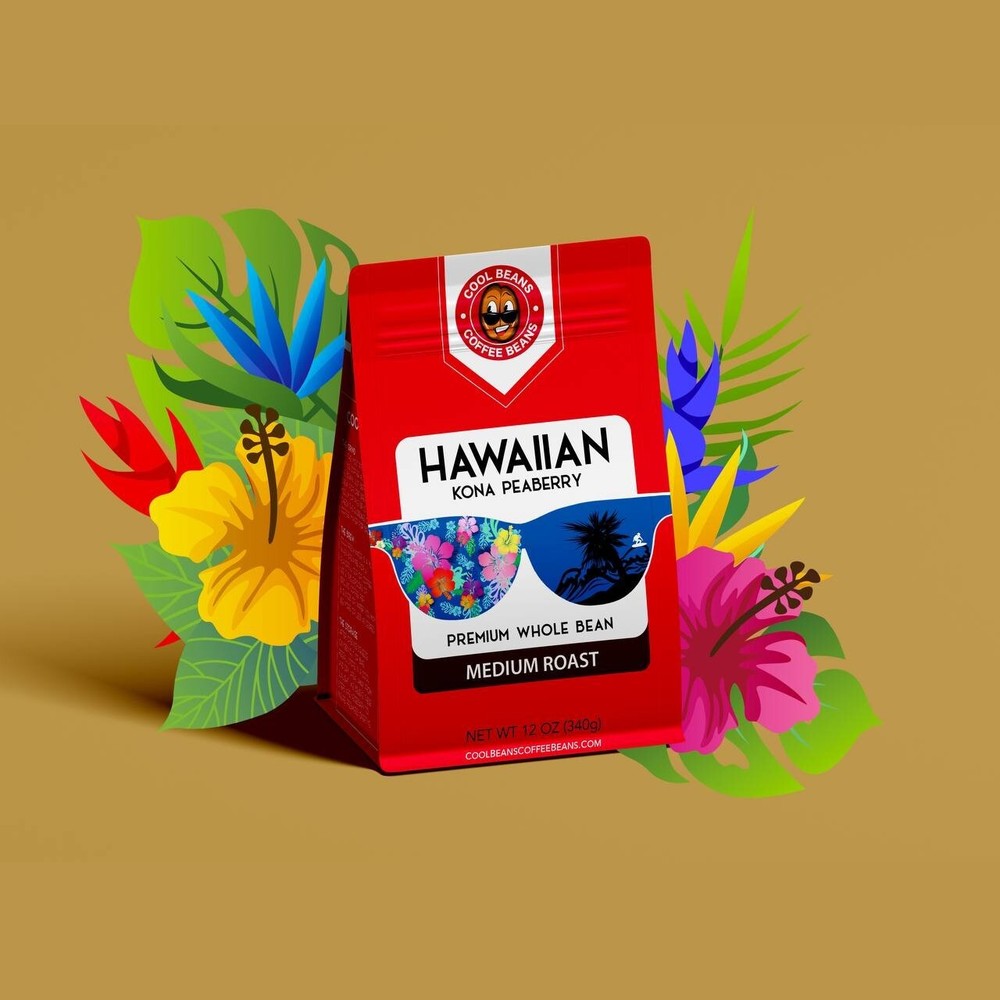100% Kona Hawaiian Peaberry Medium Roasted 12oz
