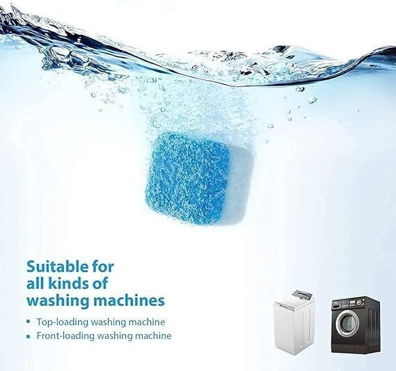 12 Pcs Washing Machine Cleaner Washer Deep Solid Cleaning Effervescent Tablets