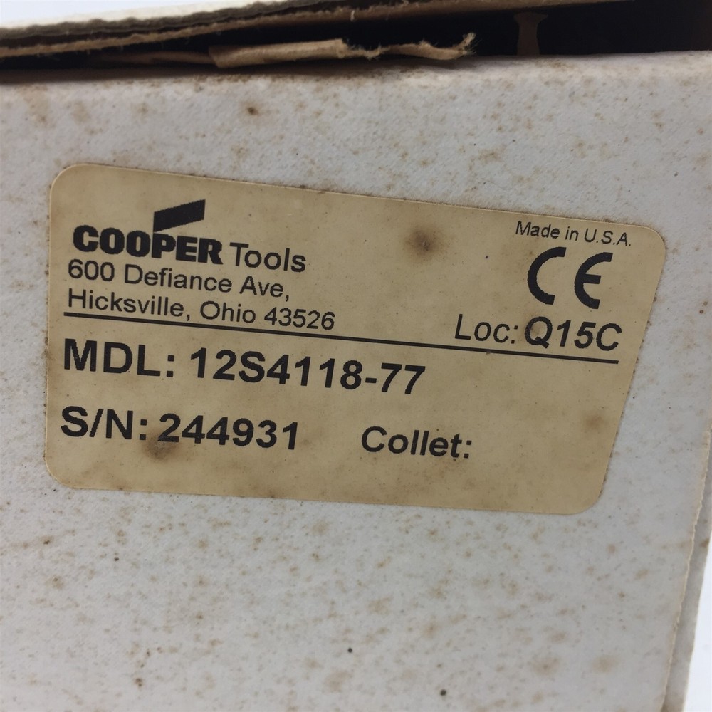 Cooper Tools 12S4118-77 Dotco Inline Cone or Plug Wheel Grinder