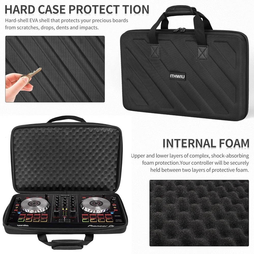 Molded Storage Case for DJ Gear with Protective Interior and External Dimensions