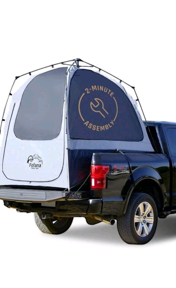 Fofana Truck Bed Tent - Quick & Easy Automatic Setup for Mid Size Pickup Gray