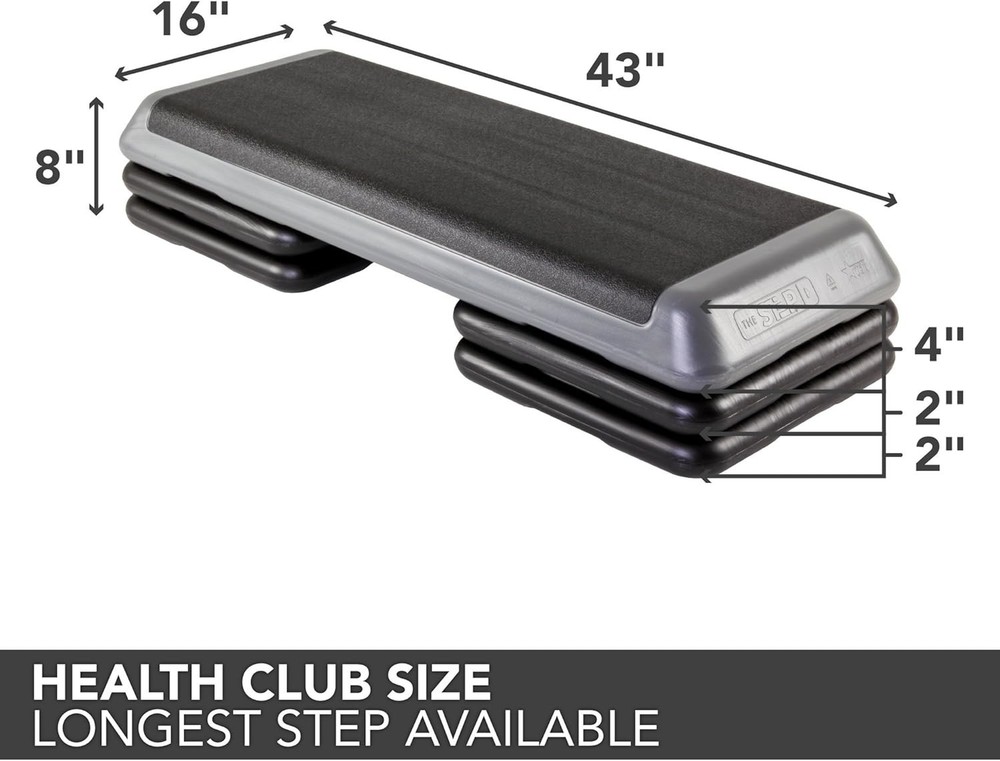 Durable Step Exercise Platform with 4 Height Options for Customizable Workouts