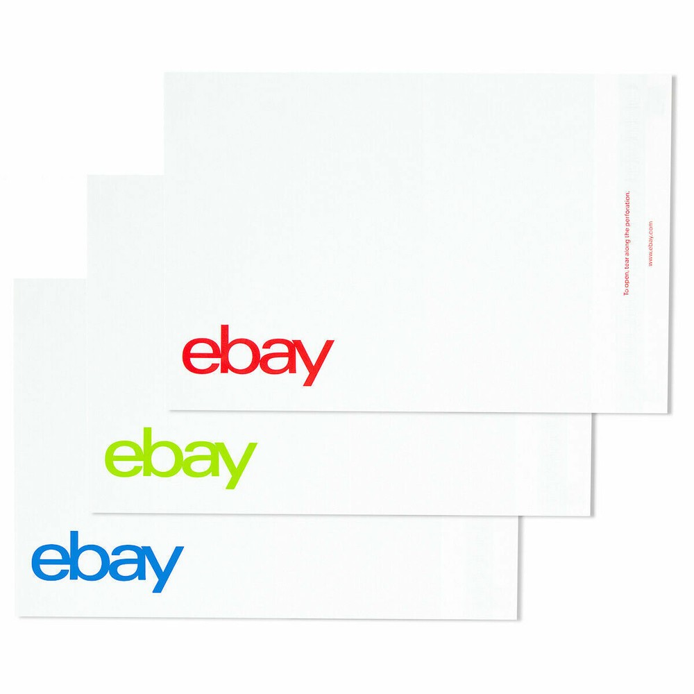 20 eBay Branded Red Blue Green Polyjacket Polymailer Envelope 9" X 11.5"