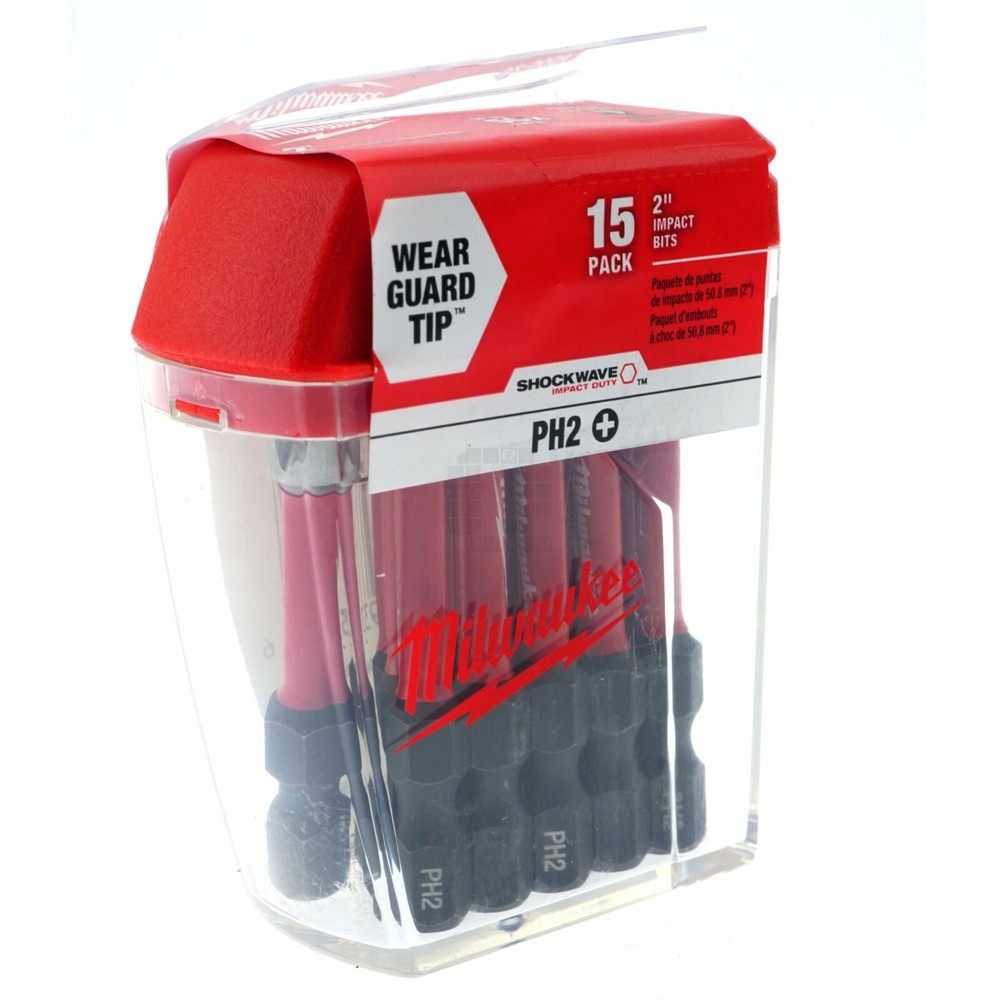 Milwaukee 48-32-5004 PH2 2" SHOCKWAVE Impact Duty Philiips Bits (15 Pack)