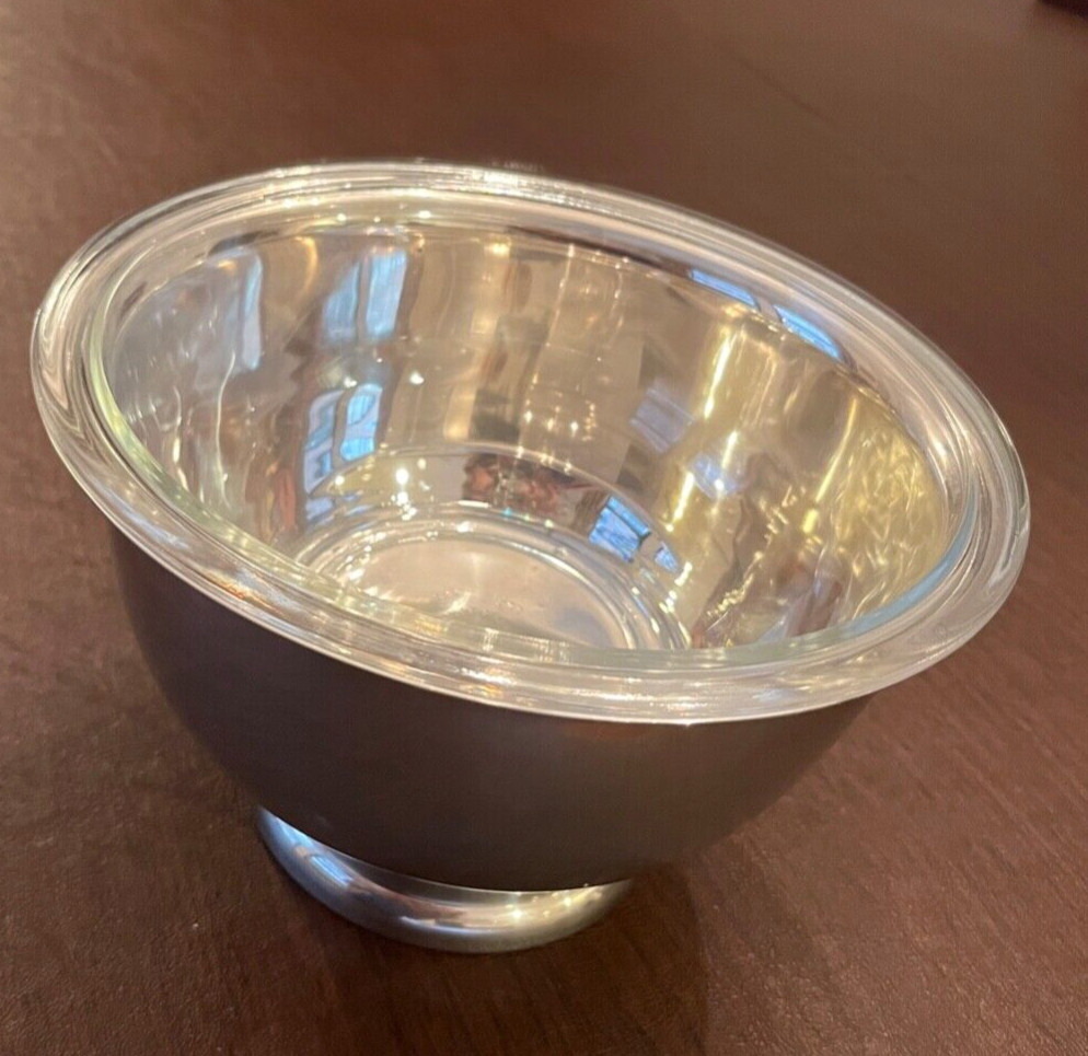 Silver Plated 8" Pedestal Bowl with Pyrex insert-1960's