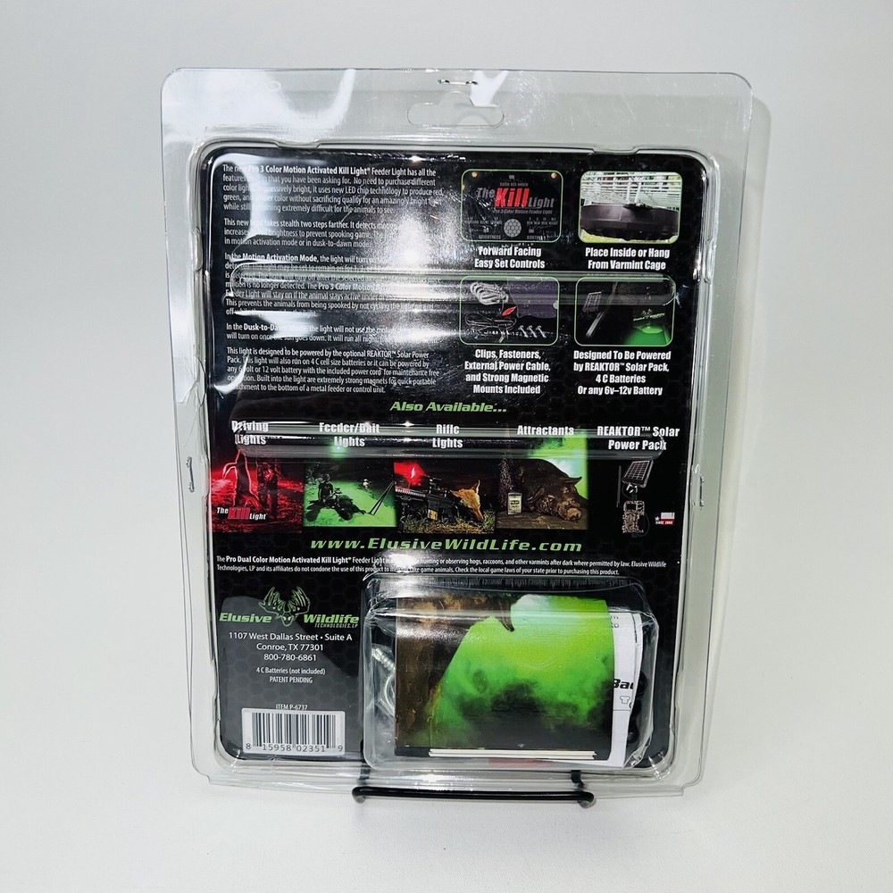 Elusive Wildlife Technologies LP Kill Light Pro 3 Color Motion Feeder Light