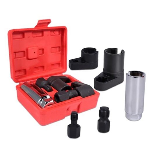 5-Piece Forged O2 Oxygen Sensor Socket & Thread Chaser Set – Automotive Tool