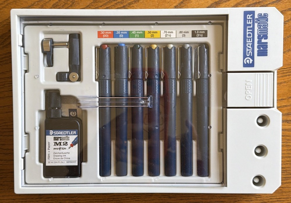 Staedtler Marsmatic 700 Technical Drafting Drawing Pen Set - New