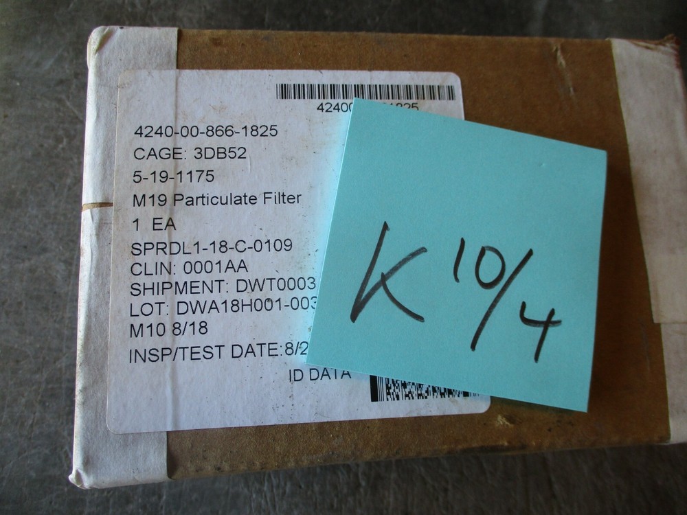 NIW NIB Particulate Filter, M19, for M2A2 Air Purifier