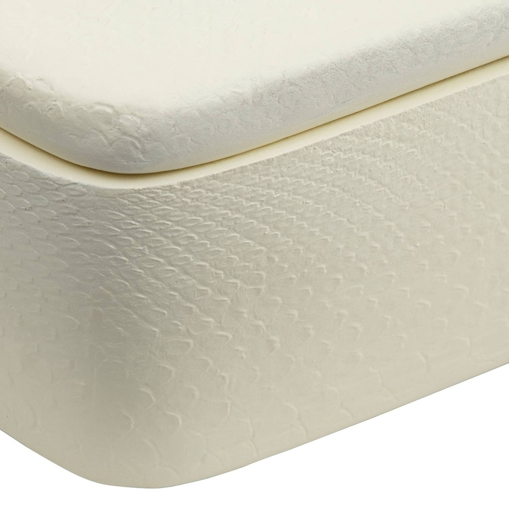 Honey Bee Matte White Rectangular Box with Lid