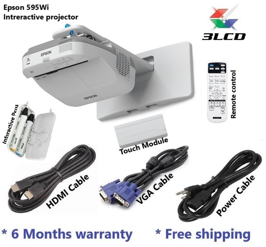 EPSON 595Wi Interactive projector for classroom and office presentations