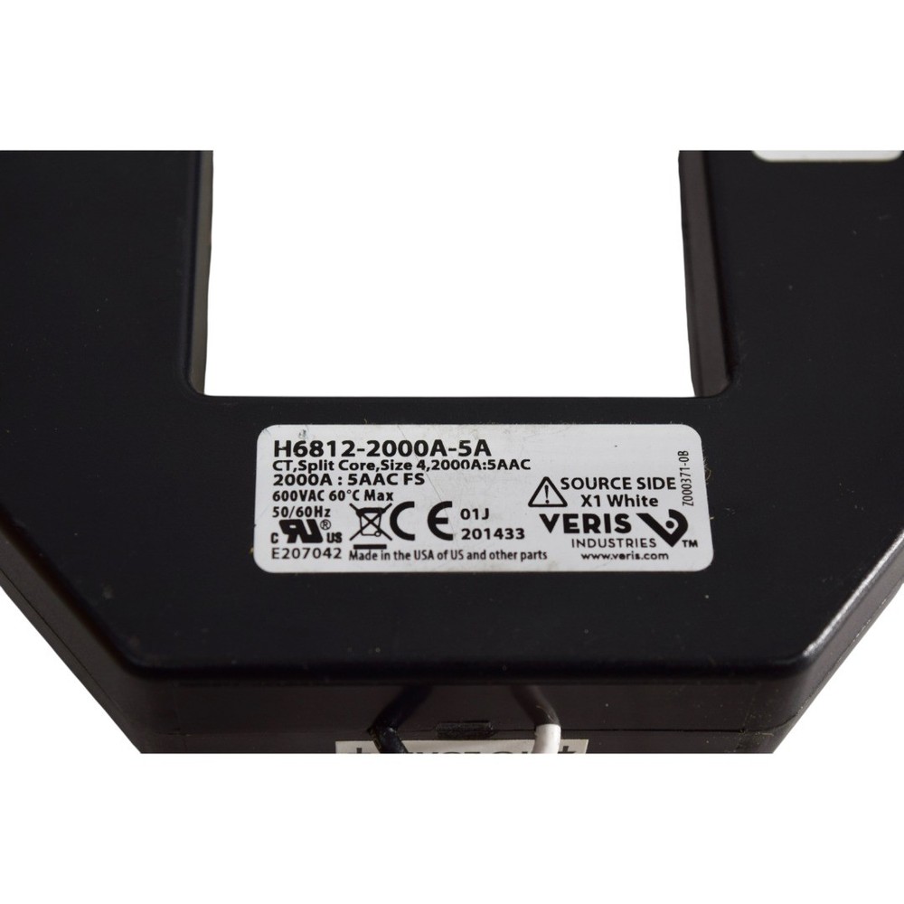 NEW Veris H6812-2000A-5A Split-Core Current Transformer 2000:5A 600V