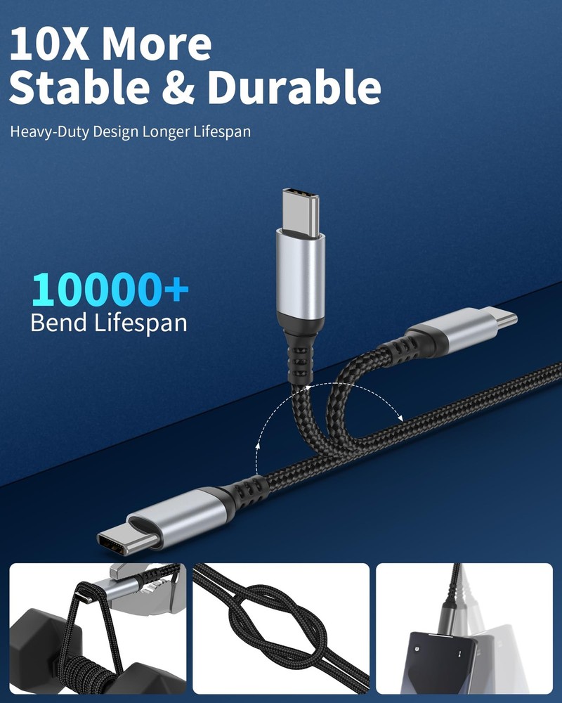 Adiceve Short USB to C Cable 1FT, 2 Pack A C Black