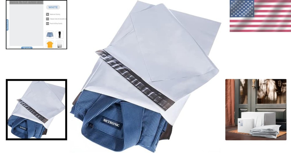 Poly Mailers 12x15.5 White 200 Pack