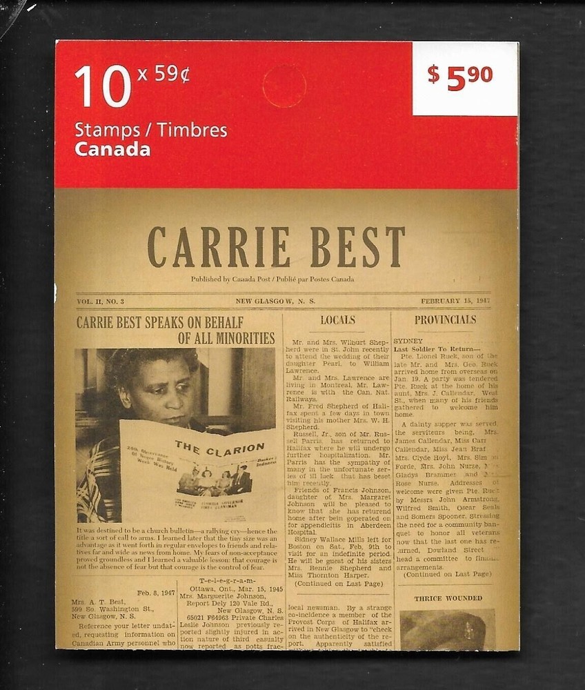 Canada - BK444 - Scott #2433 - Carrie Best - 2011