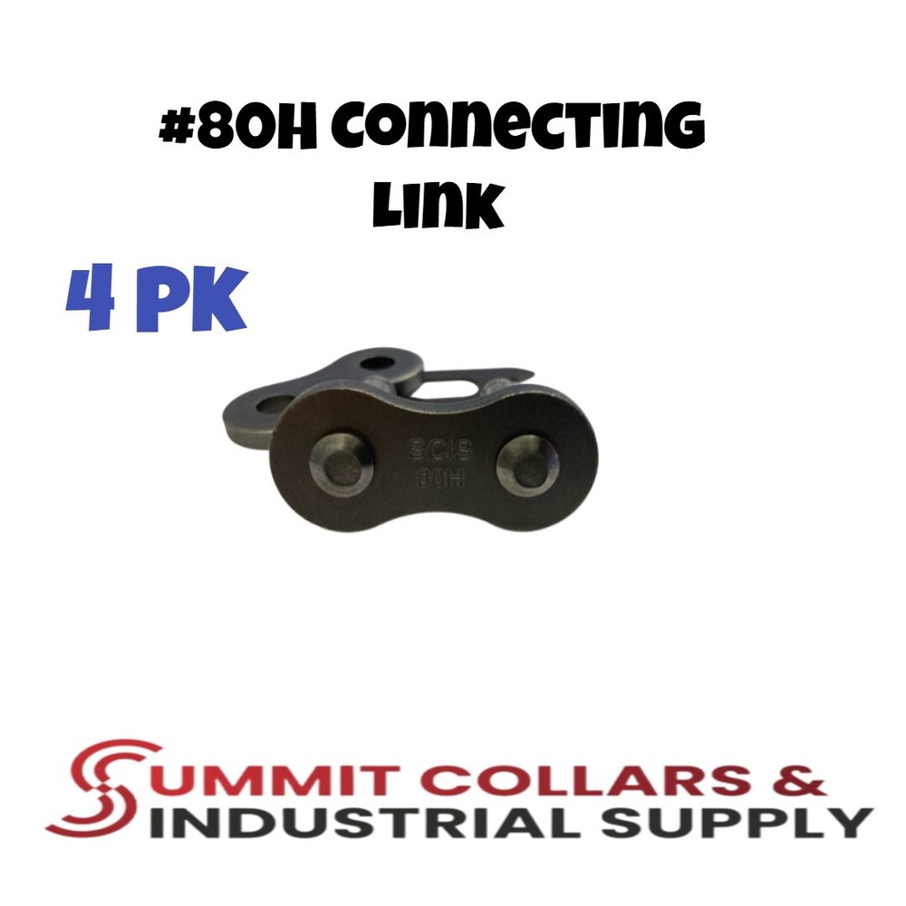 80H Heavy Duty Roller Chain Connecting Link (4 PK)