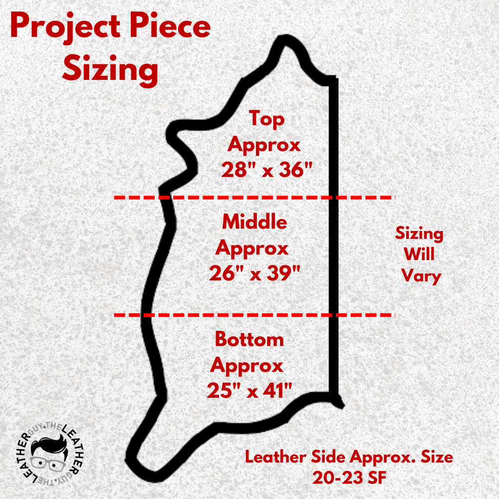 Genuine Bison Sides Project Pieces Blue Pull Up 3-4 OZ