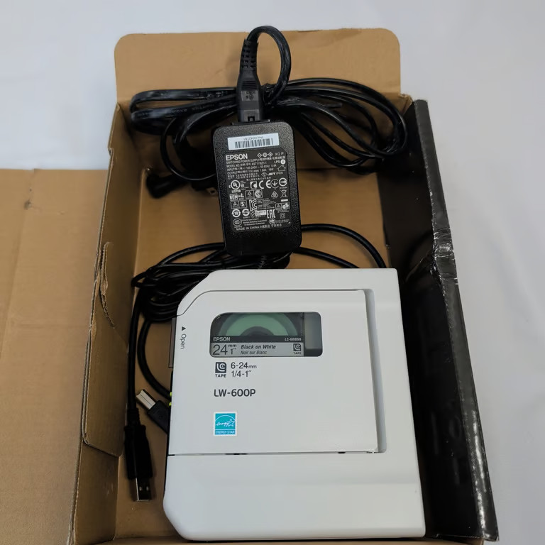 Epson LabelWorks LW-600P Portable Bluetooth Label Printer Maker iOS Android PC