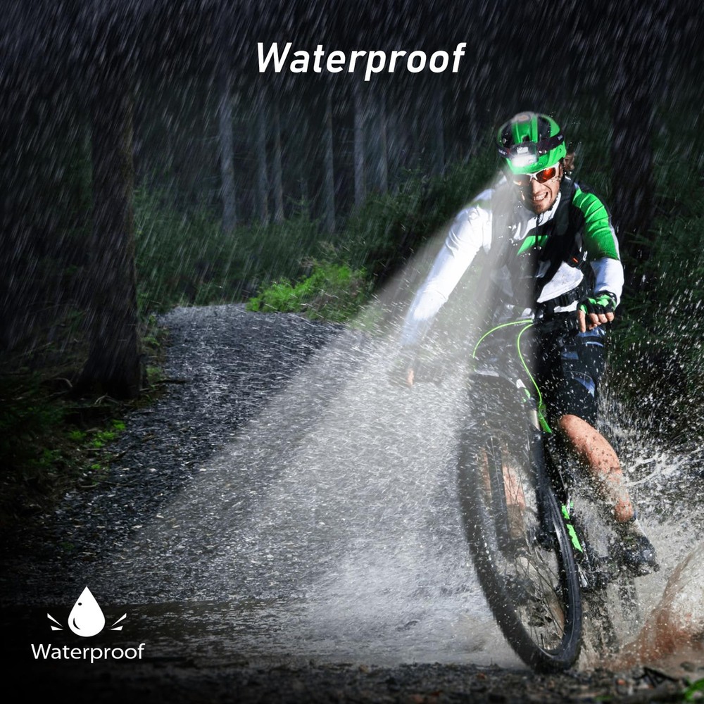 Rechargeable LED Headlamp 2000L Dimmable, Motion Sensor, 8 Modes, Waterproof