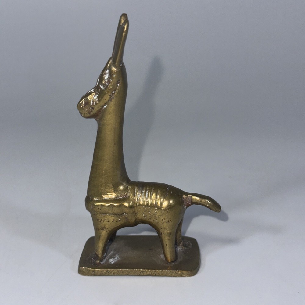 Vintage Handmade Solid Brass LLama Figurine
