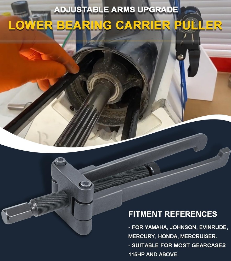 Universal Lower Bearing Carrier Puller with Adjustable Arms