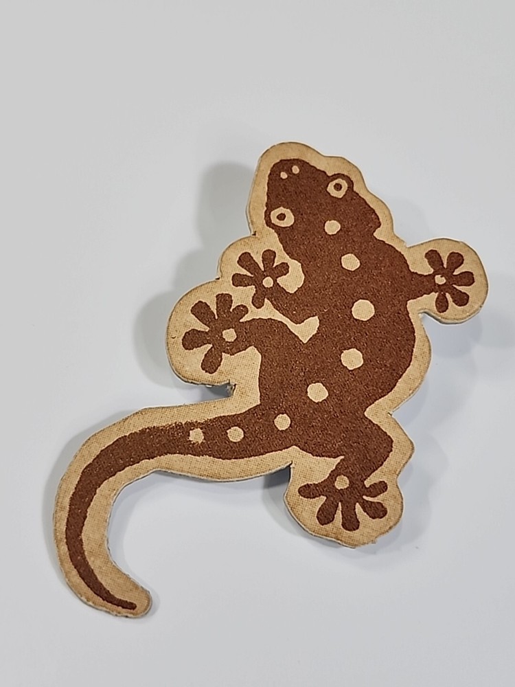Brown Lizard Lapel Pin Made From CARDBOARD