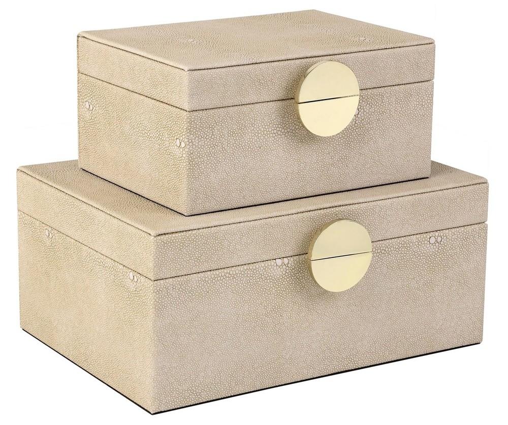 HofferRuffer Faux Leather Jewelry Boxes, Decorative Boxes Storage Accessory O...