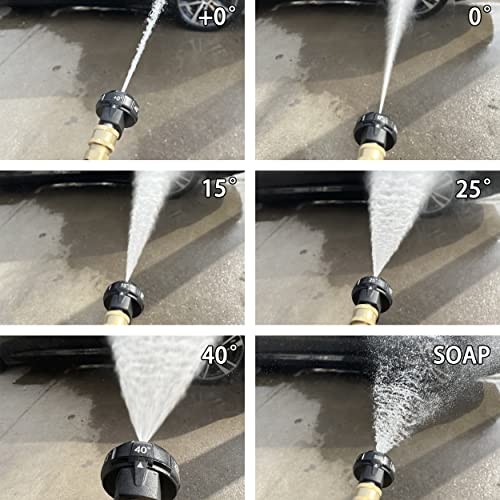 Pressure Washer Nozzle Tips, 6-in-1 Quick Changeover, Adjustable Pressure