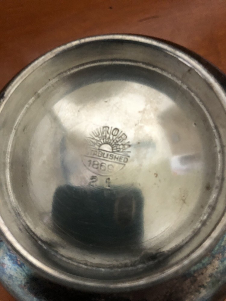 Antique Aurora 21 Silver 1869 Engraved Cup