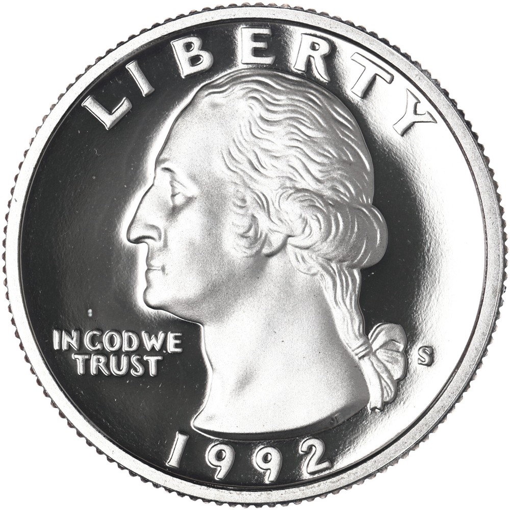 1992 S Washington Quarter Gem DCam Proof CN-Clad