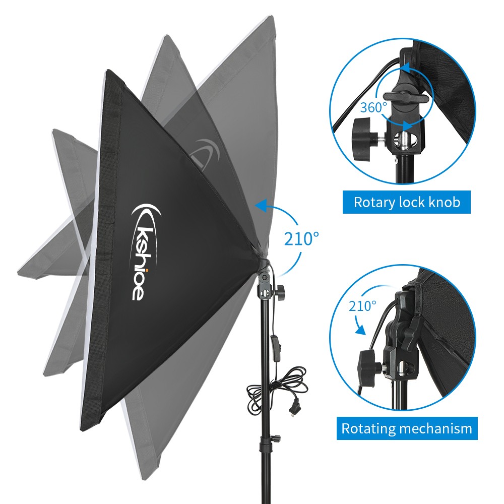 Softbox Lighting Kit, Photo Equipment Studio Soft box 20" x 27", with E27 Socket