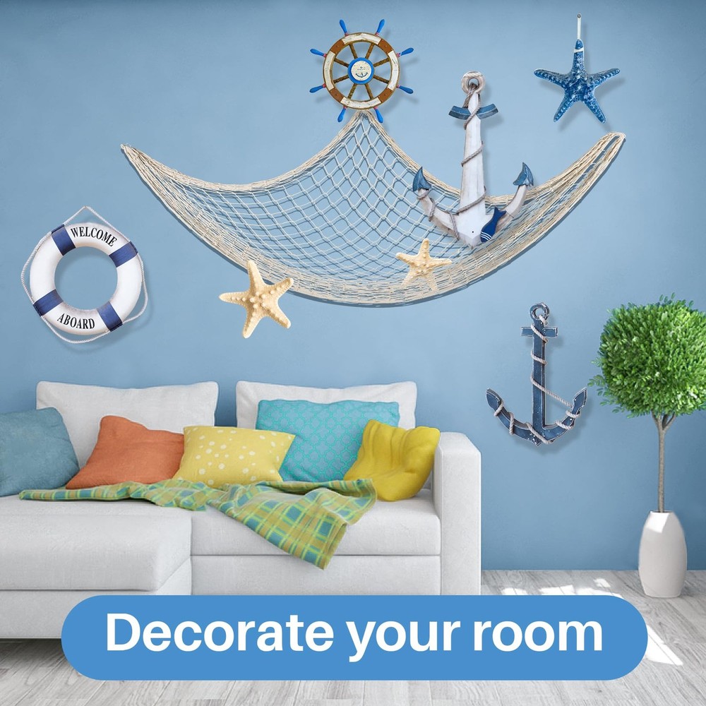 1PC Fish Net Decorative - Fish Net Decorations Decorative Netting Nautical Fi...