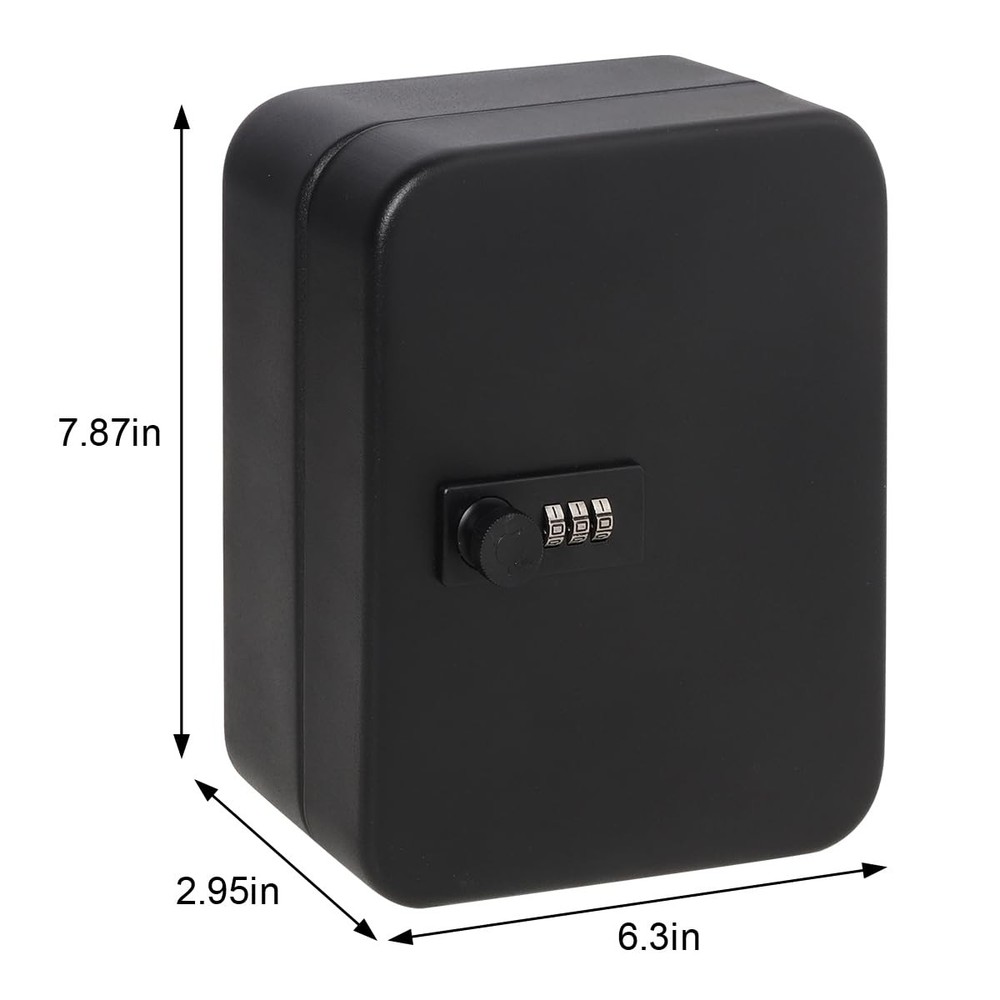 20 Key Storage Lock Box with Code, Wall Mount Metal Security Key Cabinet with...