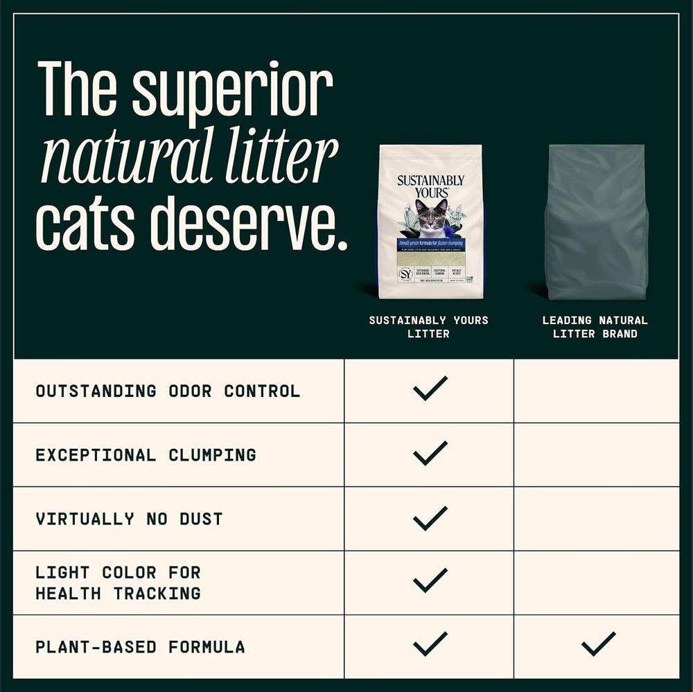 Natural Cat Litter, Small-Grain Formula, Exceptional Clumping & Odor Control, Vi