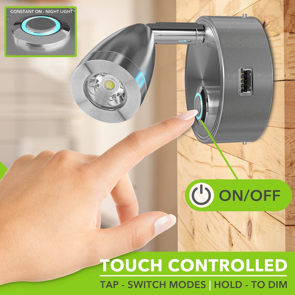 2 PK 4" RV Reading LED Lamp 12V LED Lights Interior Rotatable Wall Reading Light