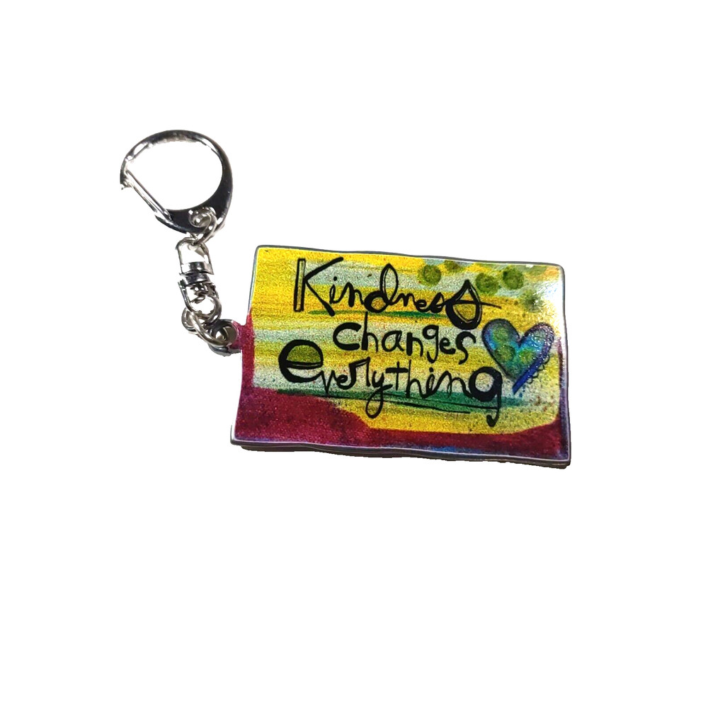 Kindness Changes Everything Keychain Art Metal