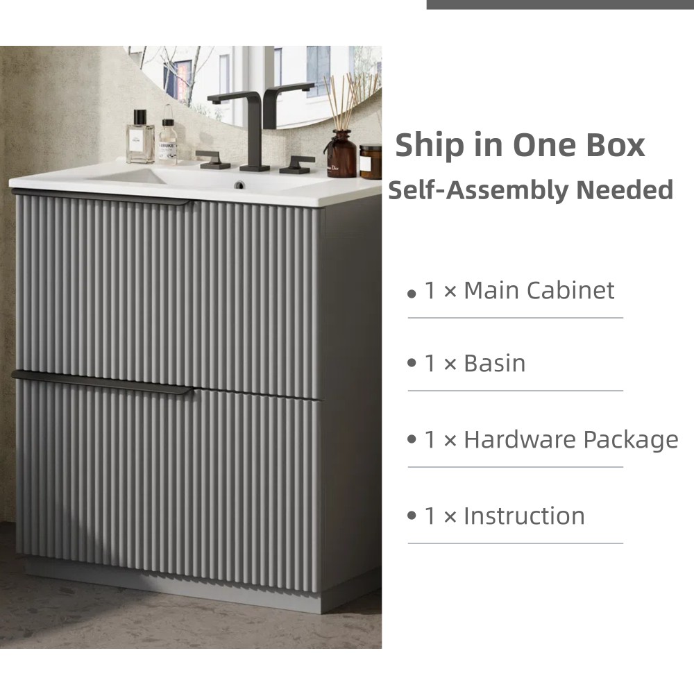Bathroom Vanity W Ceramic Sink FullExtension Drawers