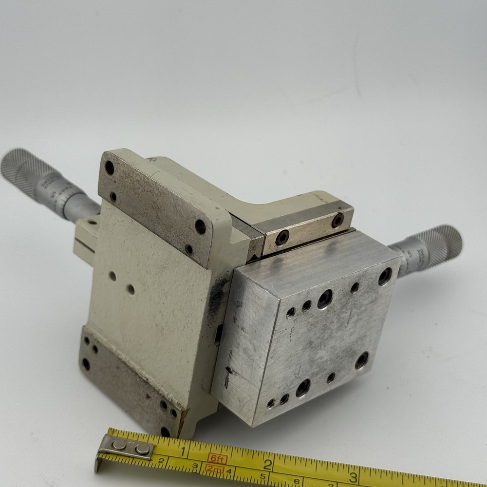 Line Tool Co. 2 Axis Linear Stage w 2 Starrett Micrometers