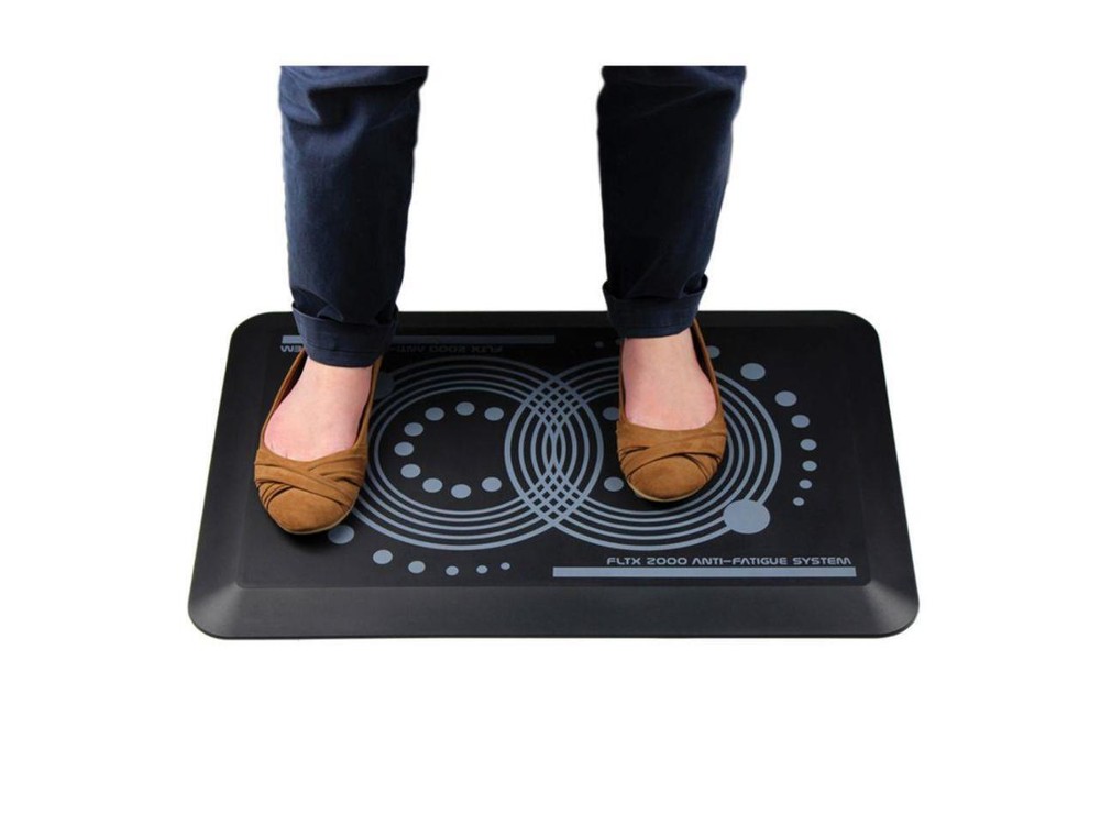 Floortex AFS-TEX 2000 Anti-Fatigue Mat Rectangle 16"x24", Midnight Black