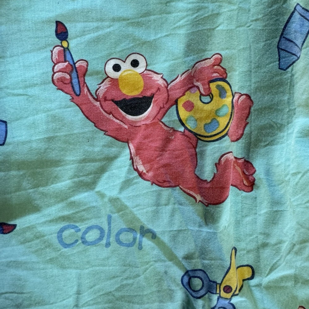 Vintage Elmo Crib Sheet Green