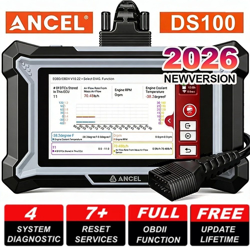 ANCEL Car Diagnostic Tablet Tool OBD2 Scanner Check ABS/SRS/Engine Light 7 Reset