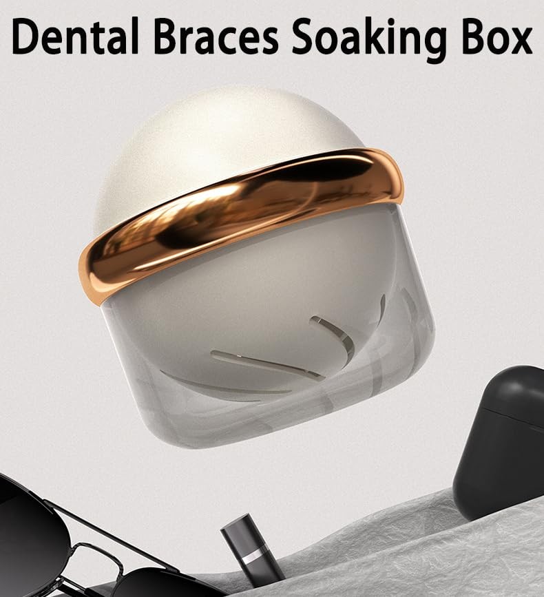 AARAINBOW Retainer Cleaner Case, Clear Denture Large A White